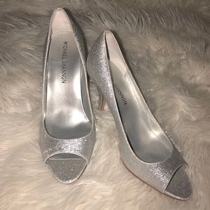 Silver sparkle princess heels